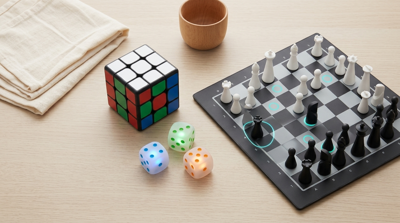 GoCube smart cube, GoDice smart dice and a GoChess smart board as educational gifts for kids